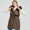 Fashion Winter Coat Female Long Parkas Hooded Detachable Sleeves Faux Fur Collar Thick Warm Women's Jackets