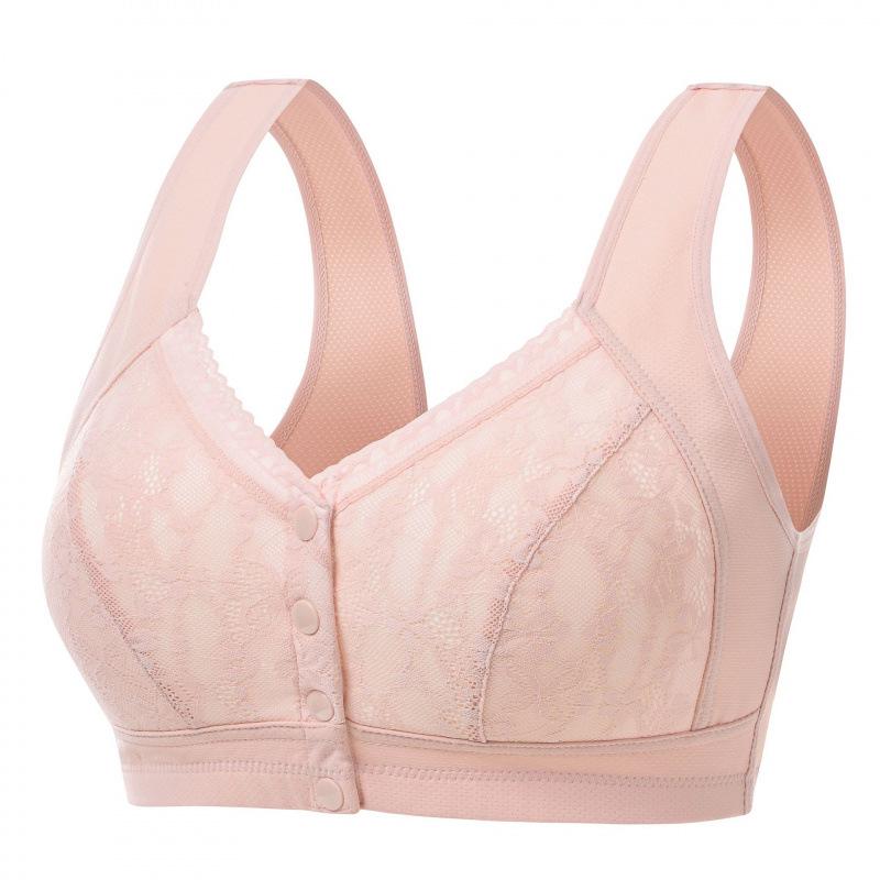 Summer Breathable Wire-free Bra for Middle-aged & Elderly - Thin, Comfortable, Front Buckle Vest Style 95B