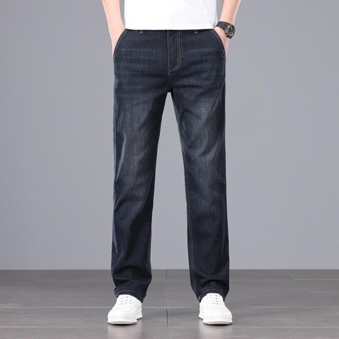 

Джинсы прямого кроя с высокой посадкой, свободные, легкие, деловые, из плотной эластичной джинсовой ткани, мягкие 42