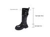 Genuine Leather Cowhide Two-Way Height-Enhancing Boots for Women - Retro High-Tube Long Knight Boots for Autumn and Winter