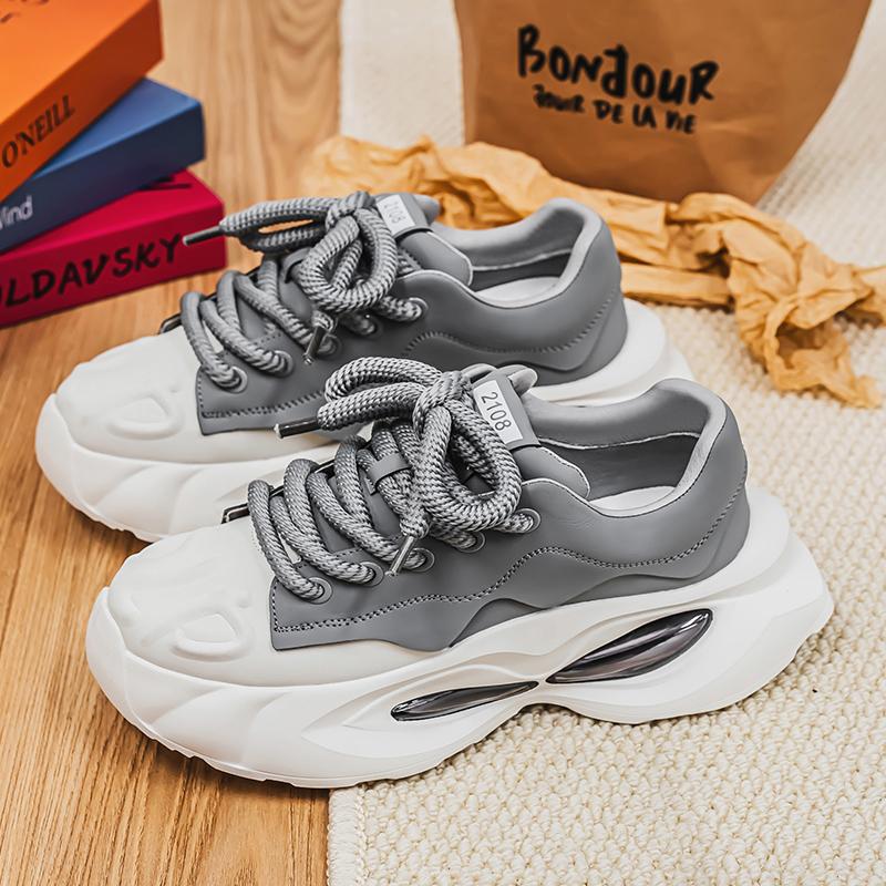 Men's Trend Platform Air Cushion Height Increase Sports Shoes Outdoor Non Slip Breathable Sports Running Shoes