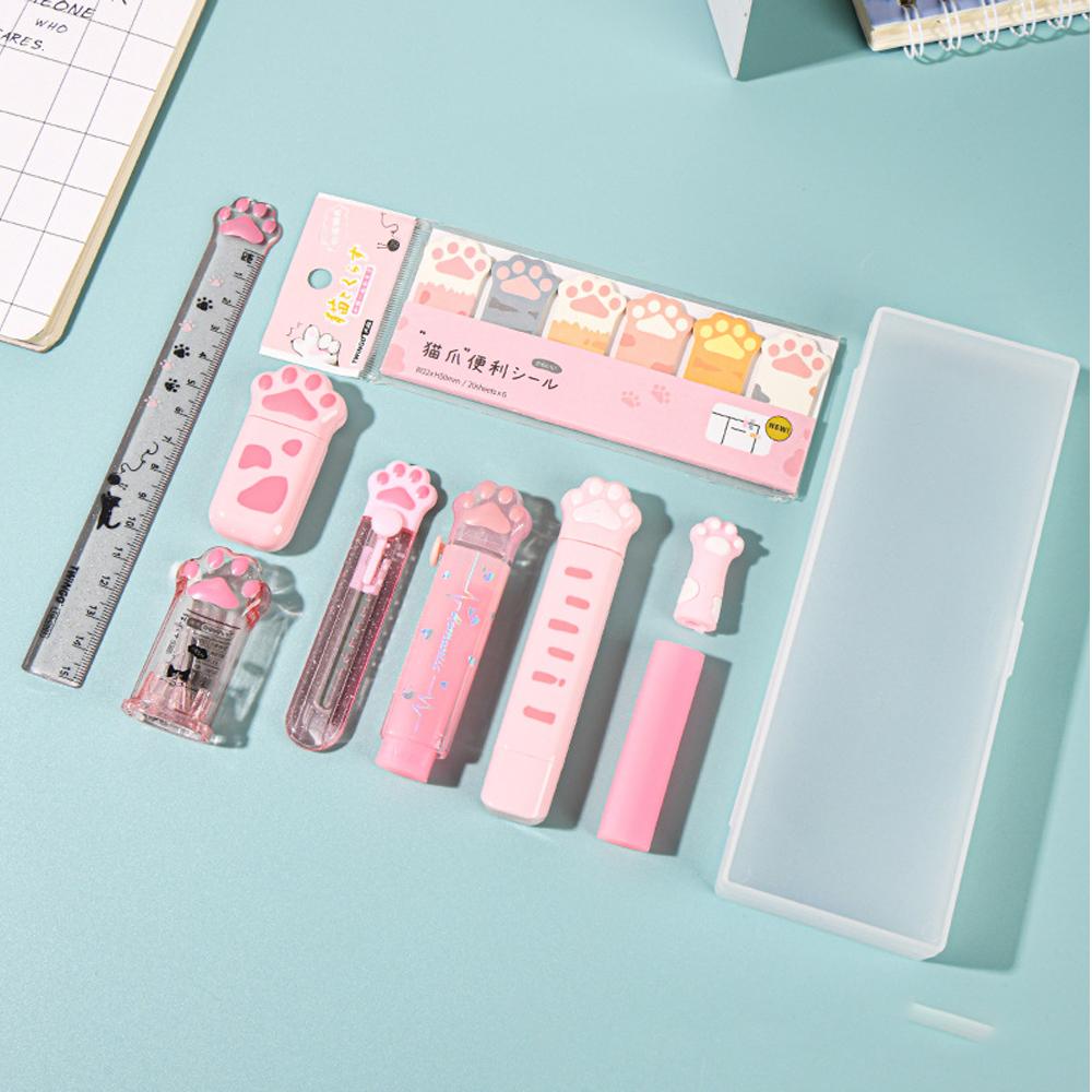 Creative Cat Claw Stationery Set Gift Box For Girls Students School Supplies Handbook Large Pack High Beauty Present Cute