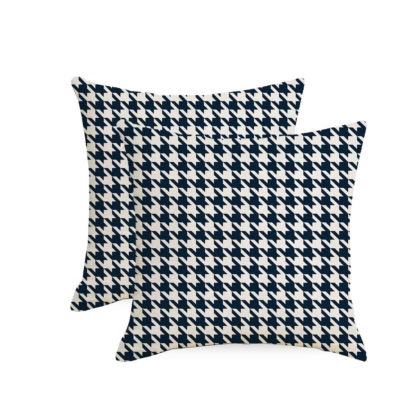 

Home Geometric Stripes Graphic Simple Outdoor Waterproof Linen Pillowcase Sofa Chair Cushion Combination 2pcs45X45CM