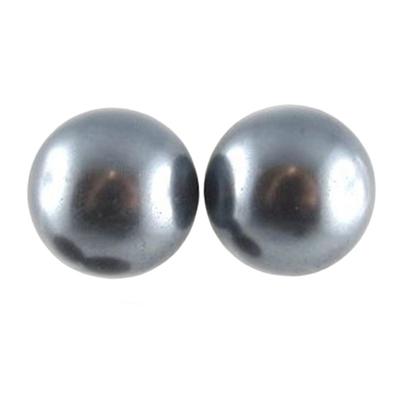 [R7997] - Grey 'Perla' Earrings - 12 Mm