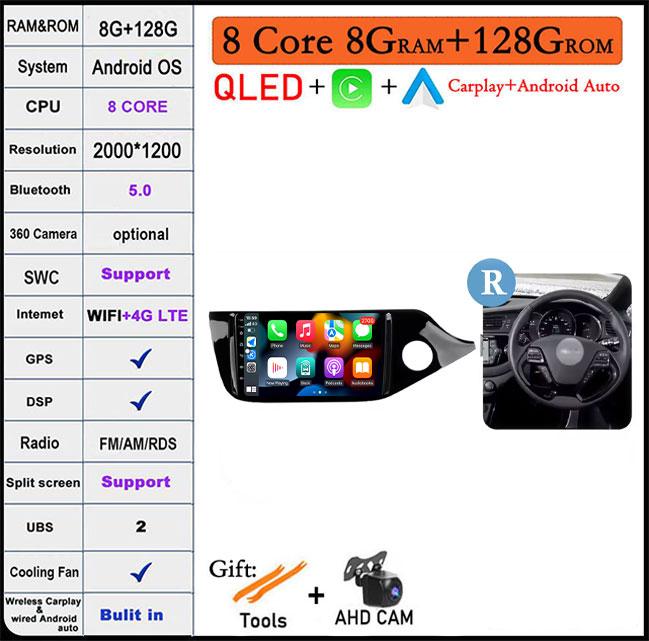 9 Inch Android Auto Carplay For Kia CEED 2 JD 2012 - 2018 Car Radio Stereo Multimidia Player GPS NaviBluetooth DSP