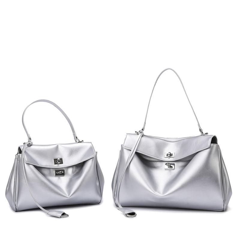 

Tote Bag Fashion Bag Large Capacity Tote Bag Versatile Women s Handbag for Daily Commuting серебряный