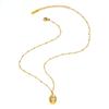 Joolim Jewelry 18K Gold Plated Waterproof&Non Tarnish Fashion Oval Zirconia Pendant Bead Chain Necklace Stainless Steel Jewelry