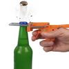 Flesopener met dopwerper, multifunctionele bieropener met trekker, interactieve feestgadget voor flessen en blikjes, grappig cadeau voor mannen