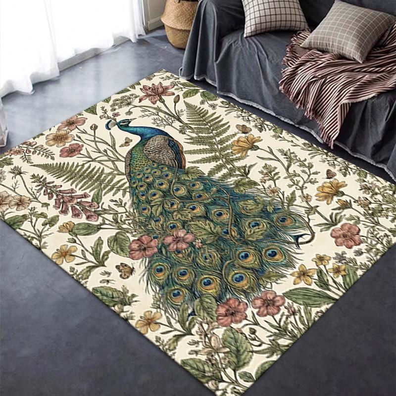 2025 New Peacock Carpet Rug for Living Room Bedroom Home Sofa Decoration,Kids play Non-slip Floor Mat121