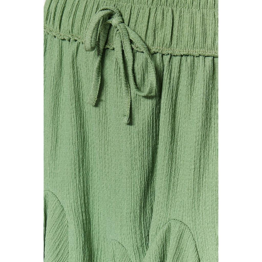 Schwarzer Rock mit Rüschen und normaler Taille, Mini-Strickrock aus Krepp Twoss21et0056