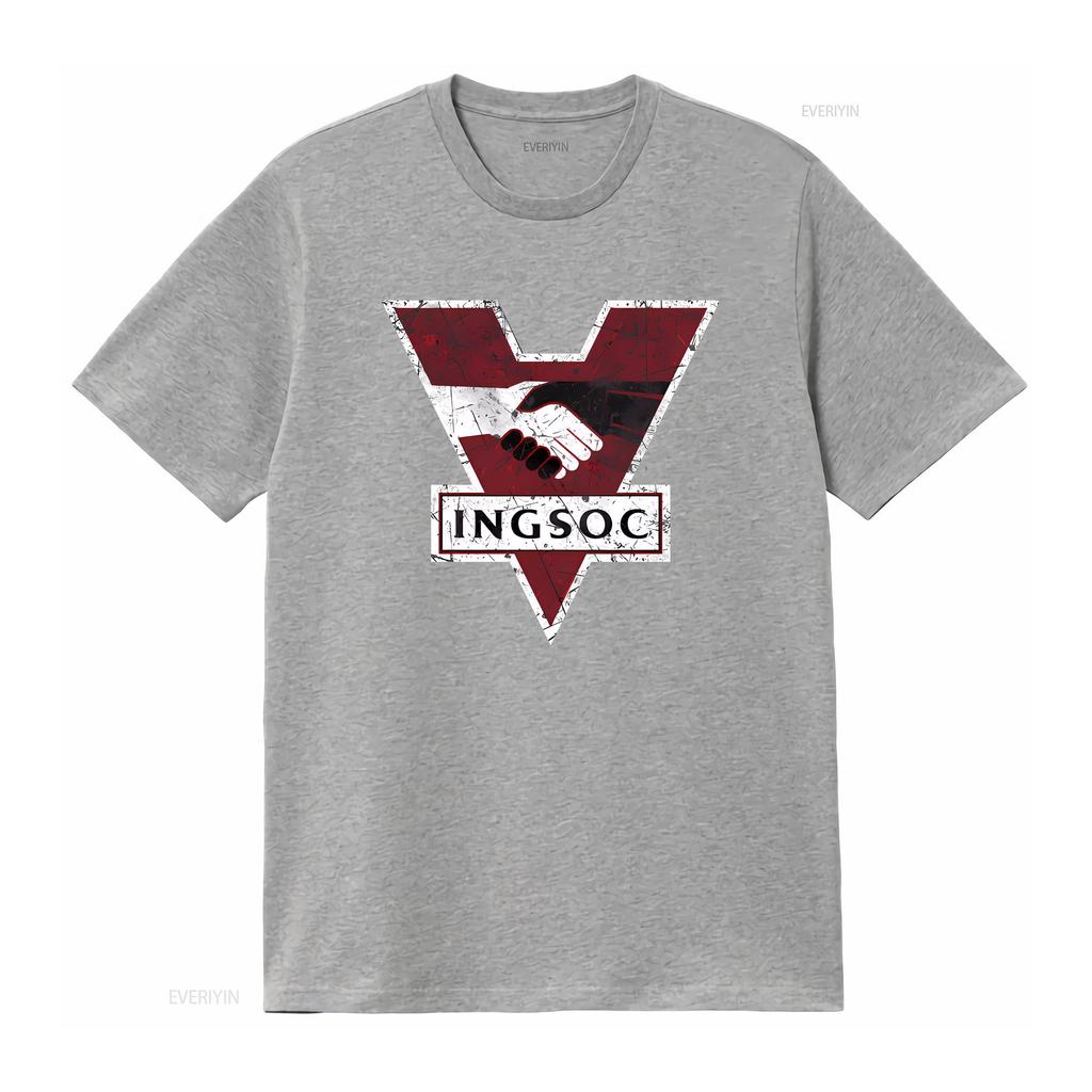 1984 George Orwell INGSOC T shirt vintage Washed designer clothes Soft streetwear Top For Everyday Wear graphic Versatile homme