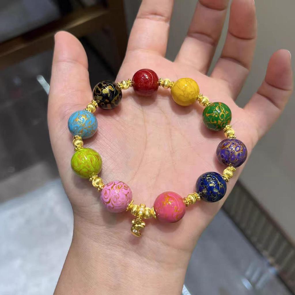 [Colorful Streamer] Colorful Beaded Bracelet Guochao New Chinese High-value Versatile Bracelet Niche Design Jewelry