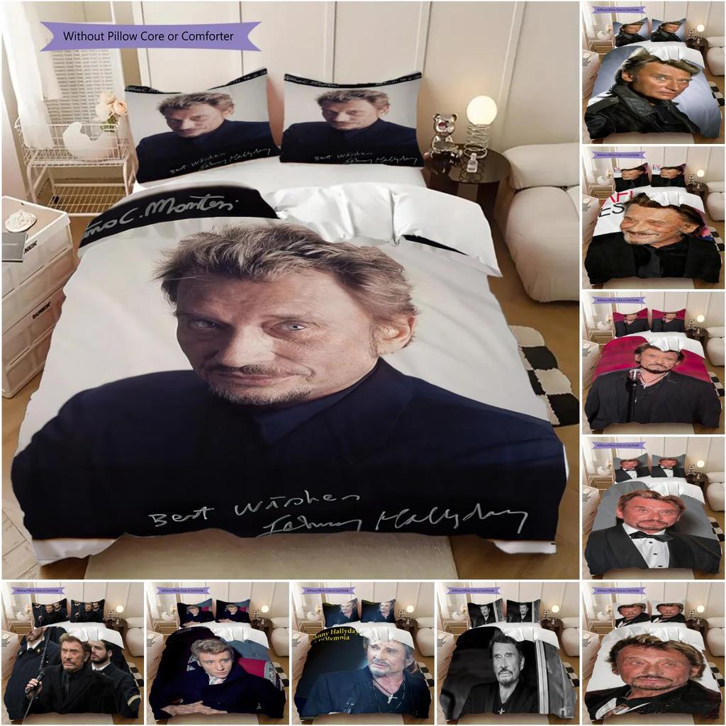 Biancheria da letto La Leggenda di Johnny Hallyday, copripiumino, federa, decorazione per la casa, regalo di compleanno (1 * copripiumino+2 * federe, senza imbottitura)