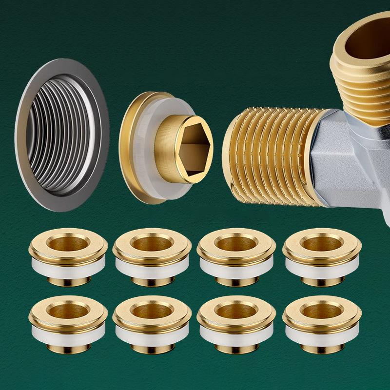 Materialfreie Dichtung Eckventil Wasserhahn 4-Punkt Schnellmontage Messingkern Ersetzt Rohe Auslaufsichere Silikondichtung