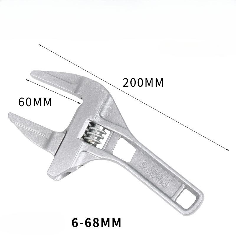 

Мини Регулируемый Ванный Регулируемый Ключ Сильный Зажим Большой Открытый Конец Многофункциональный Алюминиевый Гаечный Ключ Инструмент для Ремонта серебряный