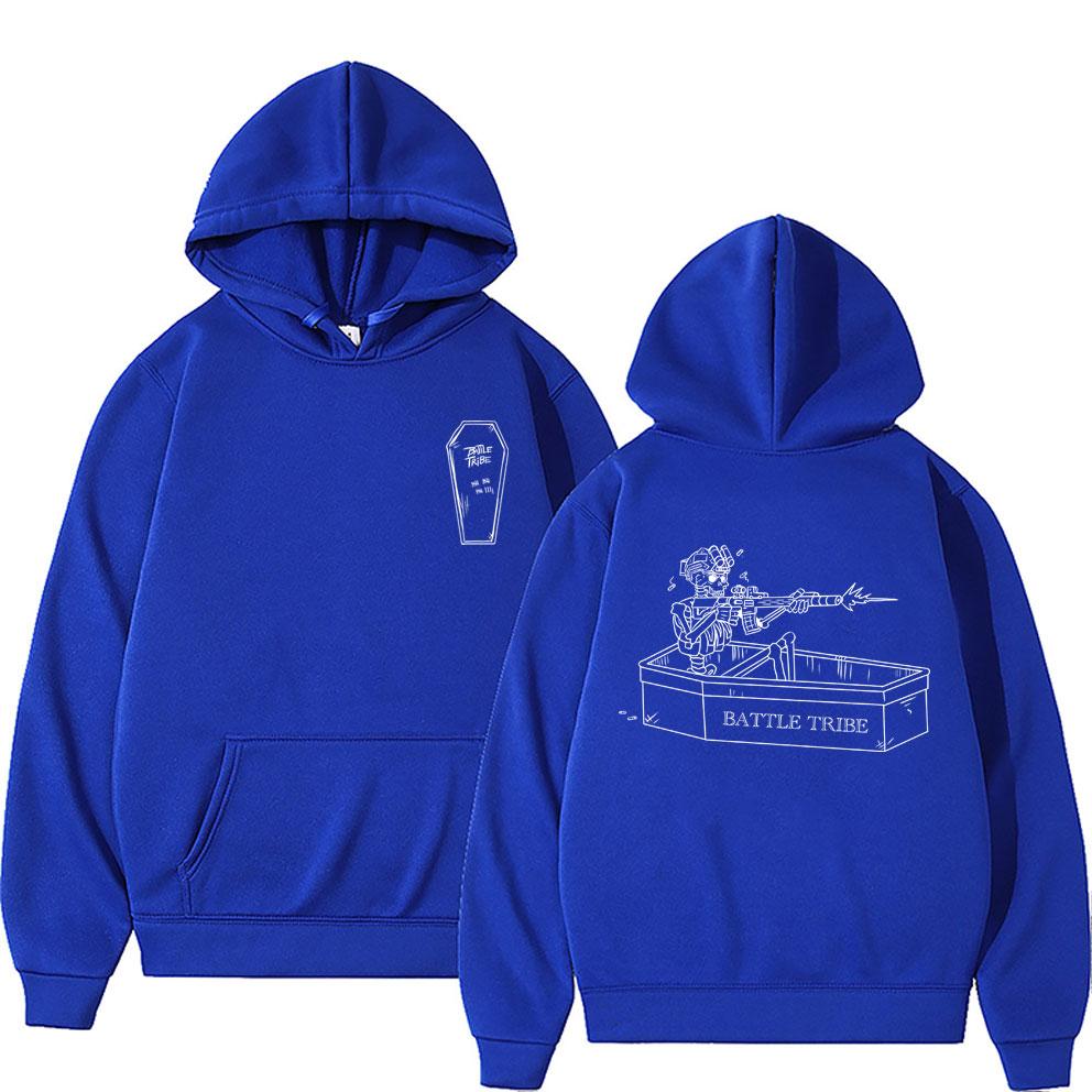 Battle Tribe From The Grave Pull Over Print Hoodie Men Vintage Casual Fleece Sweatshirt Male Fashion Oversized Hoodies
