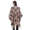 New autumn and winter circle yarn imitation mohair thickened jacquard checkered cross shawl