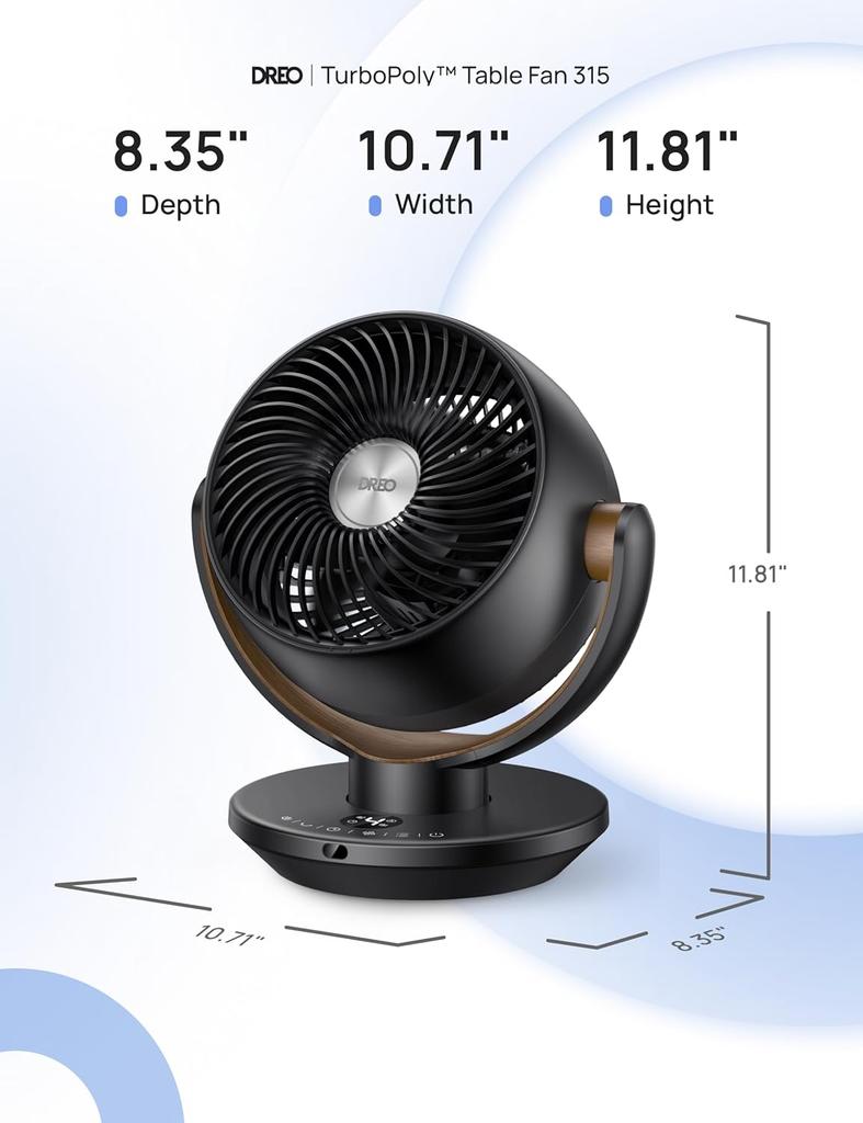 Fan for Bedroom, Desk Air Circulator Fan with Remote, 11 Inch Table Fans for Whole Room, 65ft Powerful Airflow, 120° Vertical Ma