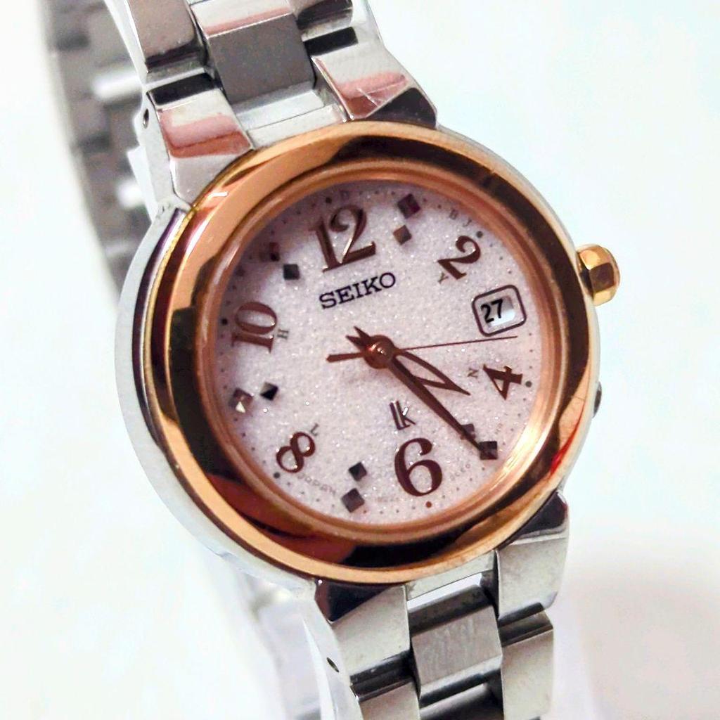 [USED] SEIKO Seiko Lukia Radio-Controlled Solar Watch Titanium Date Pink Dial