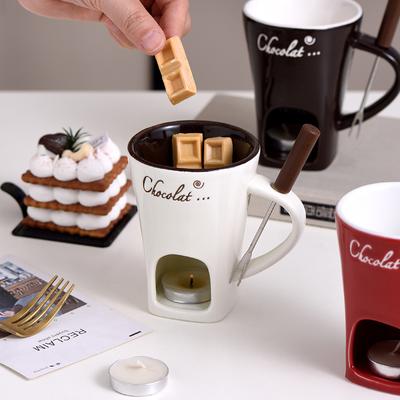 Caneca para Fondue de Chocolate Quente Cerâmica Mini Copo para Derreter Chocolate Aquecedor de Manteiga Utensílios de Mesa para Aquecimento Utensílios Criativos para Bebidas Domésticas