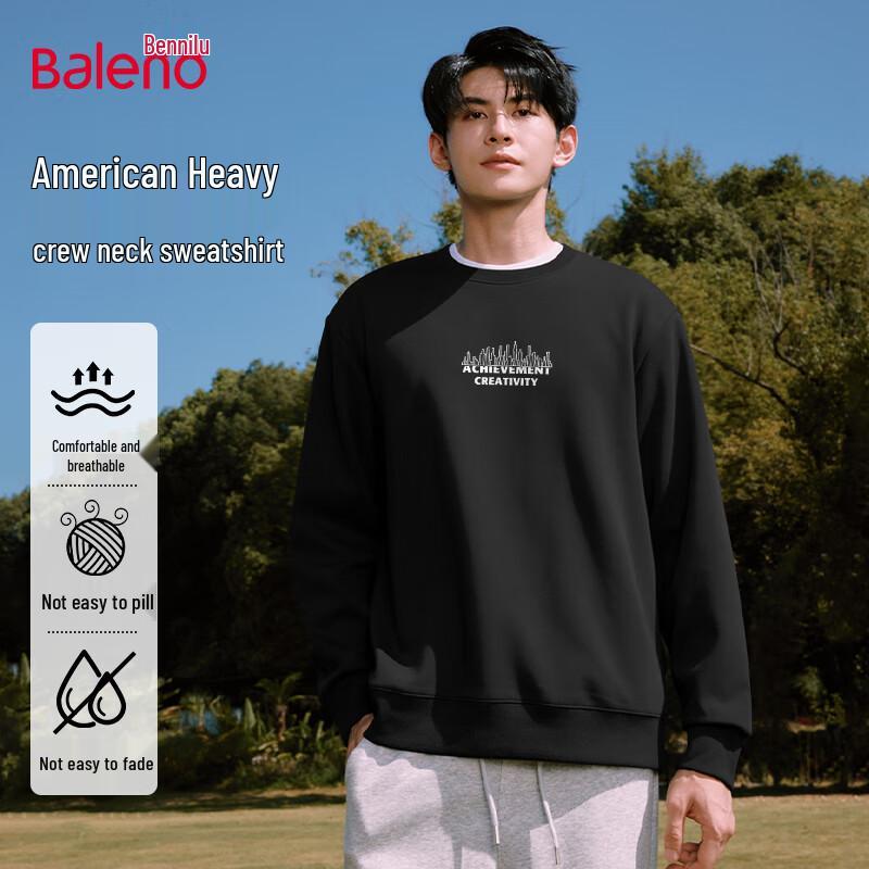 

Baleno Men s Casual Round Neck Loose Fit Long Sleeve Sweatshirt 4XL