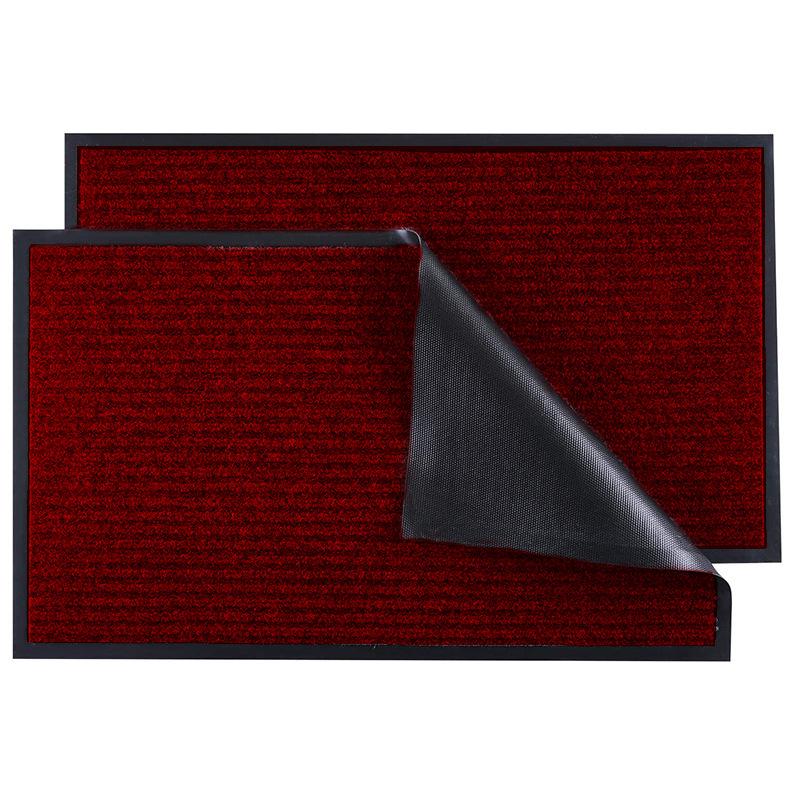 Double Stripe Non-Slip Entrance Mat - Cuttable PVC Flocked Roll with Seven Stripes