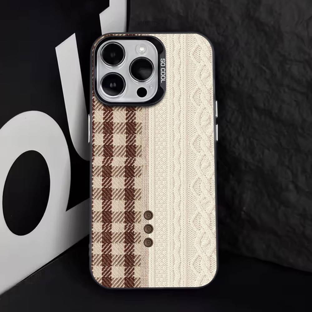 Style grille d'assemblage   Coque de téléphone pour iPhone 17,16,15,14,13,12,11 Plus,Pro Max,XS,Argent Coloré Plaqué Intérieur