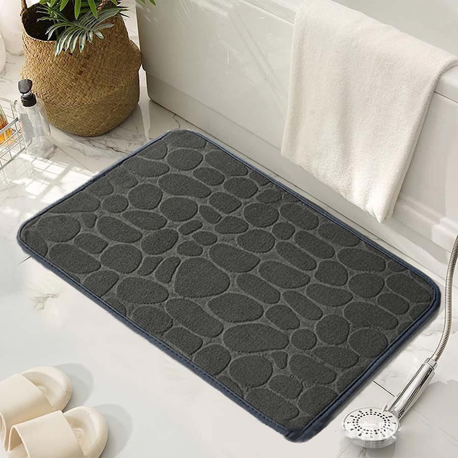 Small Stone Embossed Floor Mats Bathroom Sponge Non-slip Water-absorbing Floor Mats Household Dirt-resistant and Easy To Clean Pebble Floor Mats
