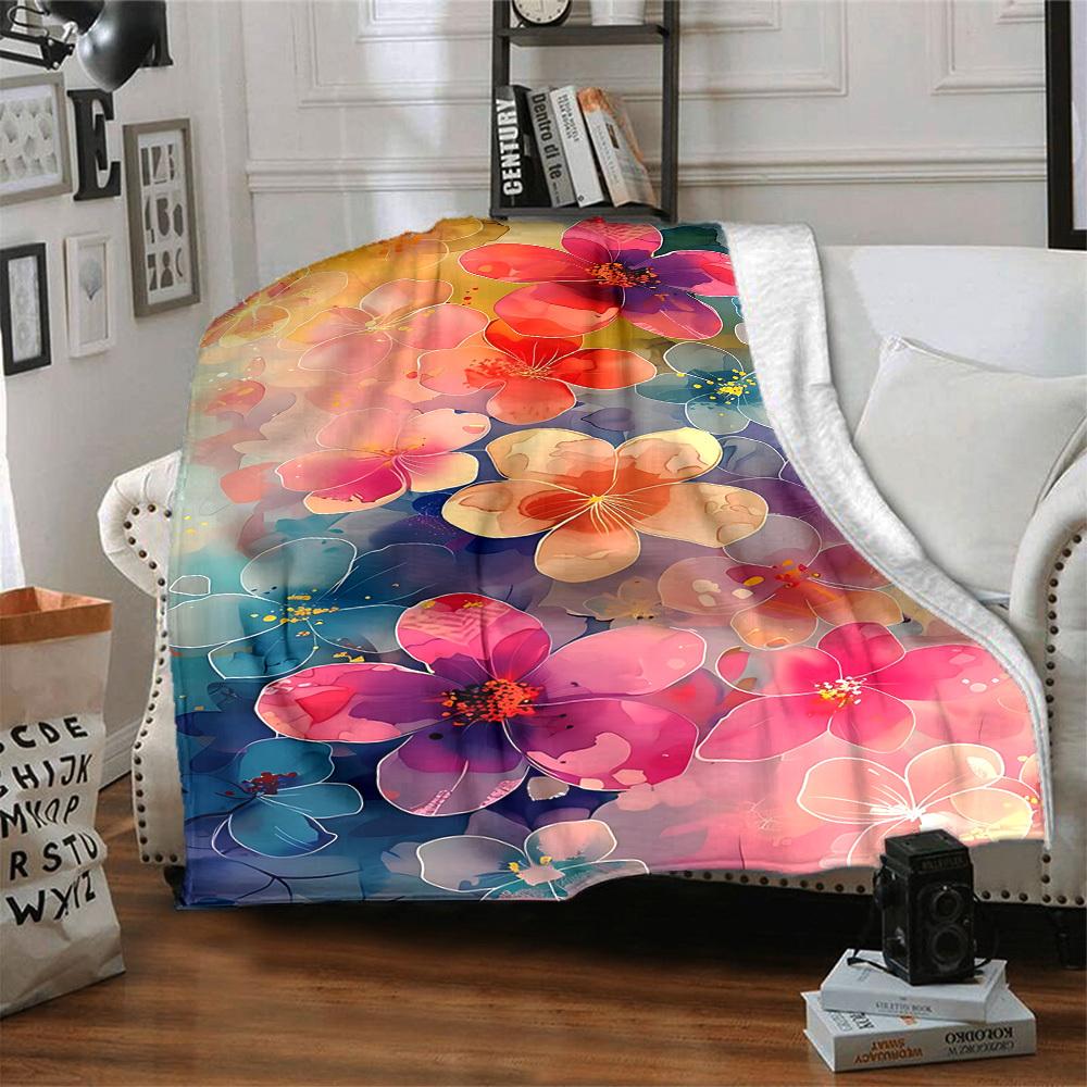 1 Stück Florale Fantasie Leichte Flanelldecke, Bequeme und Warme Decke, für Büro und Camping Schlafsofa, Wohnzimmer112