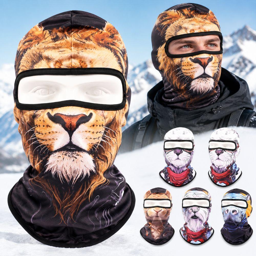 3D Printed Animal Pattern Funny Ski Mask Full Coverage Novelty Headwear  For Men Woman
