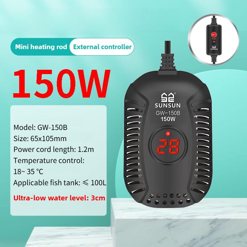 Low Water Level Mini Electric Heater Automatic Constant Temperature Fish Tank Heating Device Turtle Tank Heating Rod