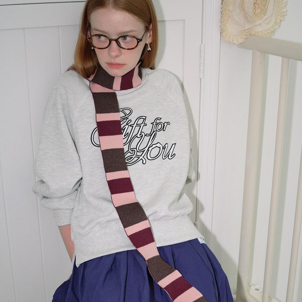 Color blocked Striped Knitted Thin Scarf Concave Shape Artifact Decorative and Versatile Knitted Woolen Scarf for Women in Autumn and Winter.