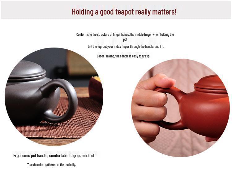 Yixing Large Capacity Purple Clay Teapot with Tea Cup Set for Home Use, Single Pot Kung Fu Tea Set.