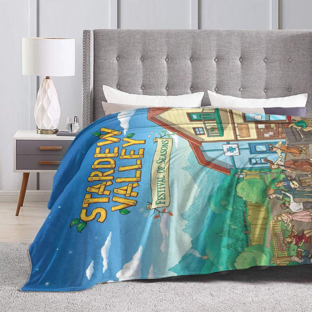Festival of Seasons Stardew Valley Flannel Blanket Winter Warm Soft Throw Blanket for Child Living Room Fashion Sofa Bed Cover