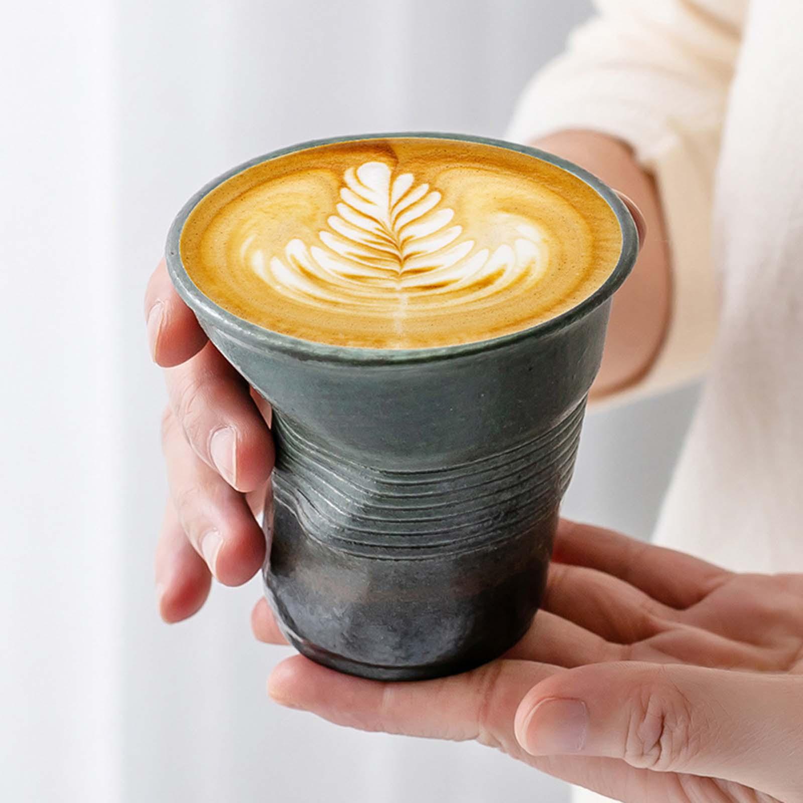 

Irregular Coffee Mug 6.7oz Morning Cup Drinking Cup Water Cup for Office Wedding зелёный