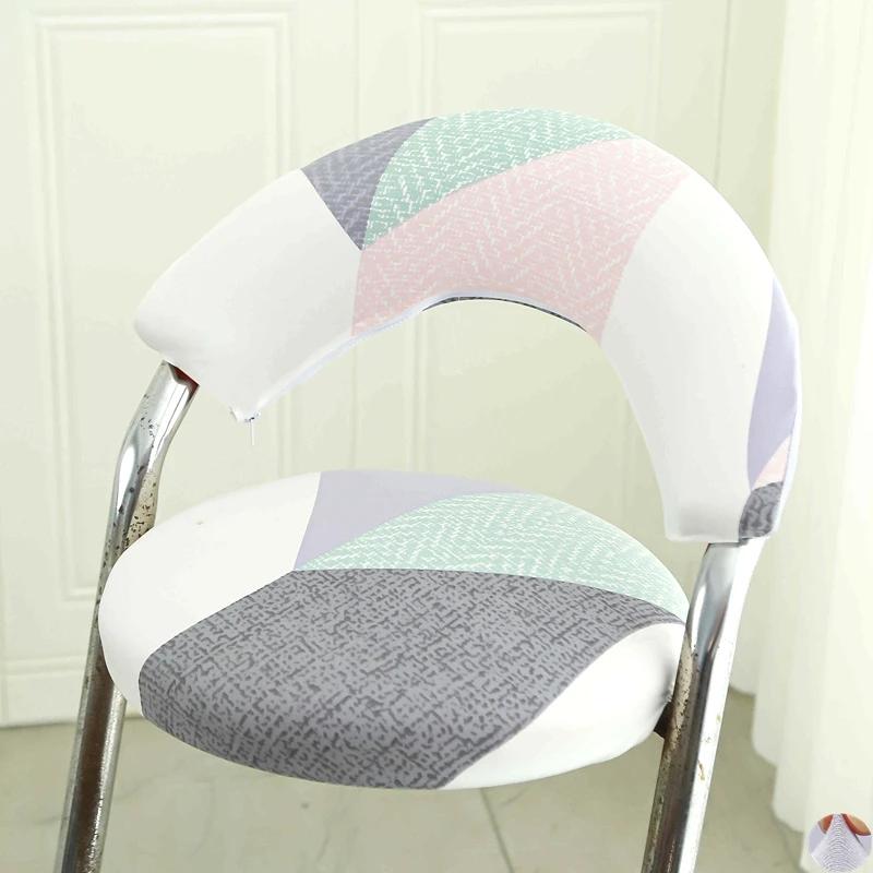 Split Low Back Chair Cover Corn Velvet Solid Color Simple Elastic Modern Home Decor Chair Dust Protect Cover Office Stool Covers