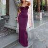 Summer French Gentle Wind Purple Rose Temperament Sexy Backless Niche Design Suspender Dress Women