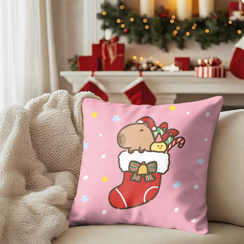 Cute Fun Kapibalajun Christmas Party: Take away this set of super cute Pillow covers