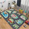 City Road Map Play Area Rug Traffic Street Pattern Non Slip Floor Mat for Game Room Playhouse Indoor Decor Carpet