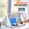 SucceBuy Airbrush Spray Booth Dual-Fans Portable Hobby Airbrush Paint Spray Booth Kit with LED Lights and Exhaust Extension Hose
