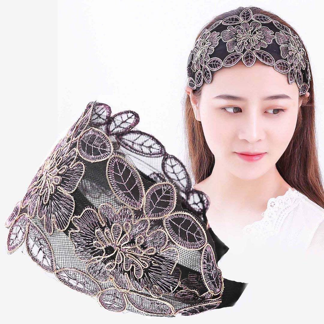 

Літня дихаюча вишита шпилька для волосся, пов язка на голову для жінок - Простий корейський стиль, широкий край, білий світло-рожевий колір