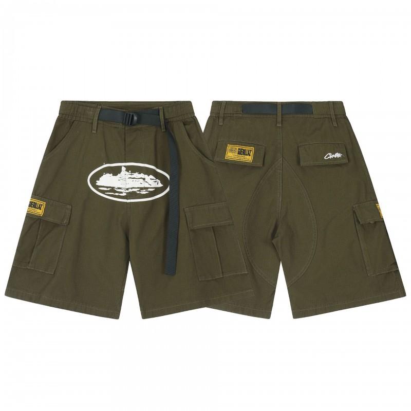 Corteiz Streetwear Short Pants Men Women Alcatraz Ship Print Loose Fit Cotton Shorts