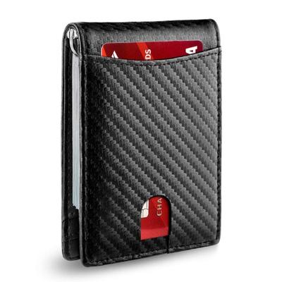 Minimalist Slim Wallet For Men With Money Clip Rfid Blocking Front Pocket Genuine Leather