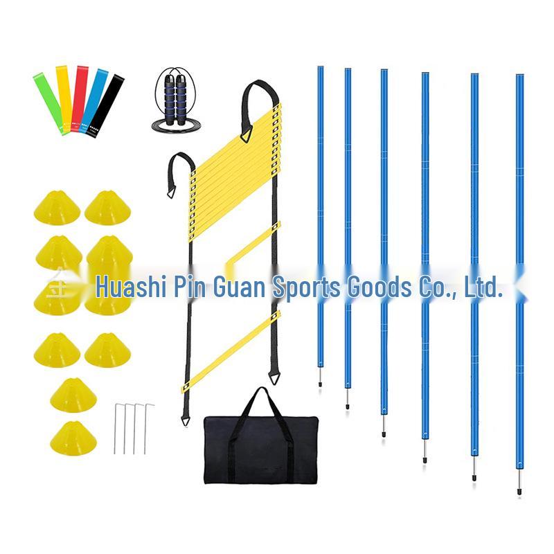 Agility Training Set: Ladder, Cones, Markers & Resistance Parachute for Football