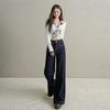 Spring New Retro American Jeans Women's High Waist Loose Drape Elastic and Thin Floor-mopping Wide-leg Pants Tide