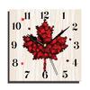 24 Cm Fashion Originality Wooden Square Wall-mounted Clock Quiet Desk Clock for Kitchen Office Living Room Study Dining Room