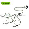 Reflective Nylon Dual Dog Leash - Detachable, Shock-Absorbing & Anti-Explosion