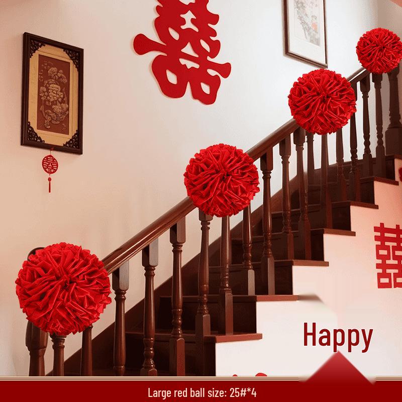 Large Red Hydrangea Wedding Decoration Set for Stairs and Rooms