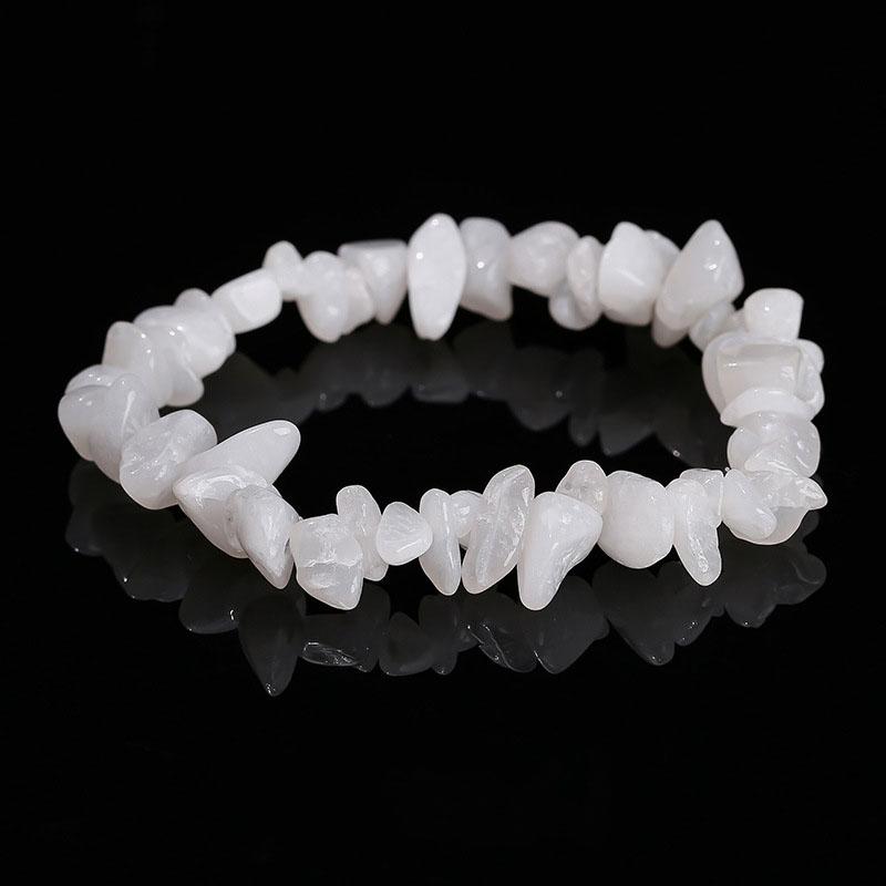 Natural Crystal Stone Bracelet Irregular Reiki Lucky Elastic Bracelet Ladies Fashion Strawberry Crystal Amethyst Jewelry
