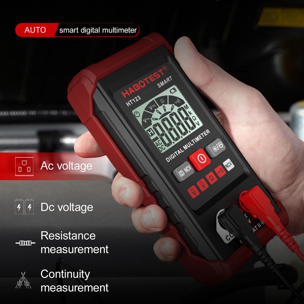 Multimeter Digital Display High Accuracy Backlit Auto Range Intelligent Electrician Mini Multimeter True RMS Multimeter NCV Test